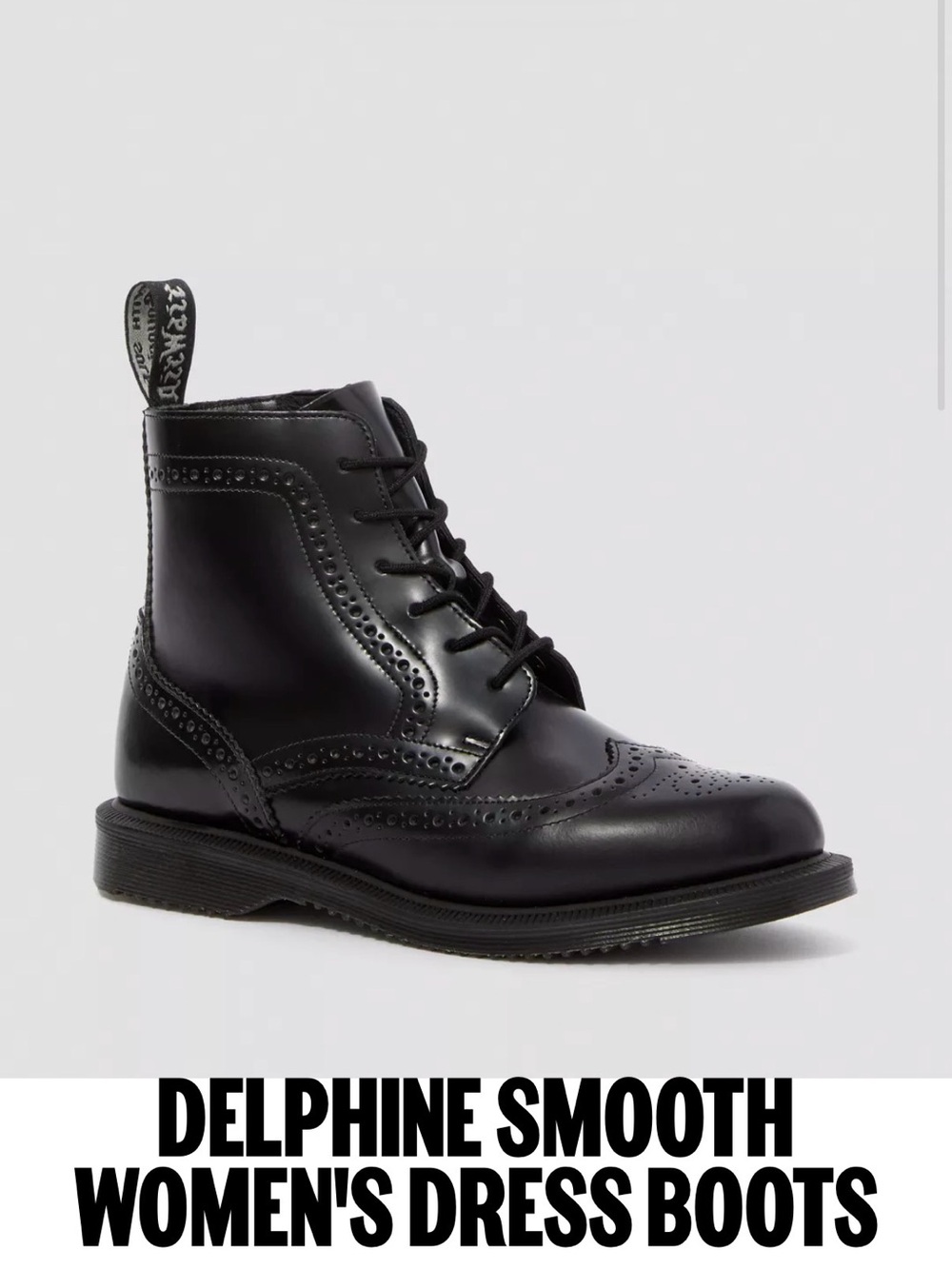 Dr. Martens Delphine Smooth Black Boot US 6